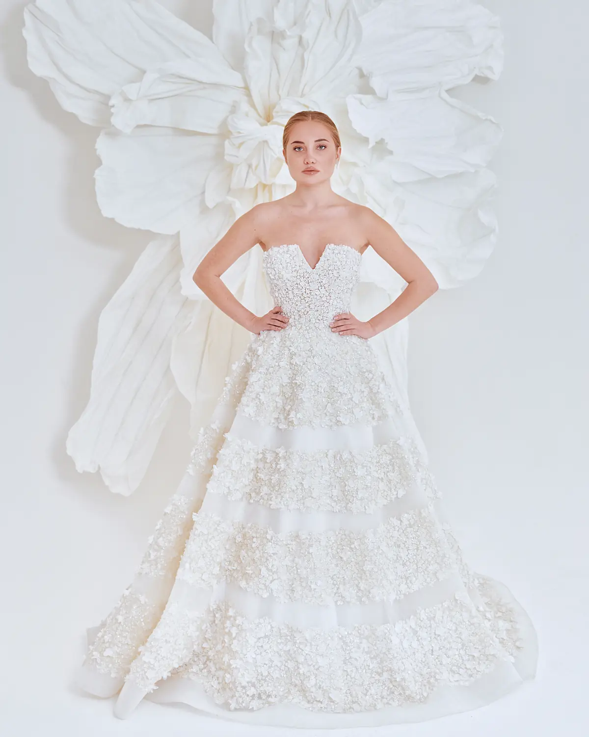 WD6028 - Tiered Beaded Ball Gown